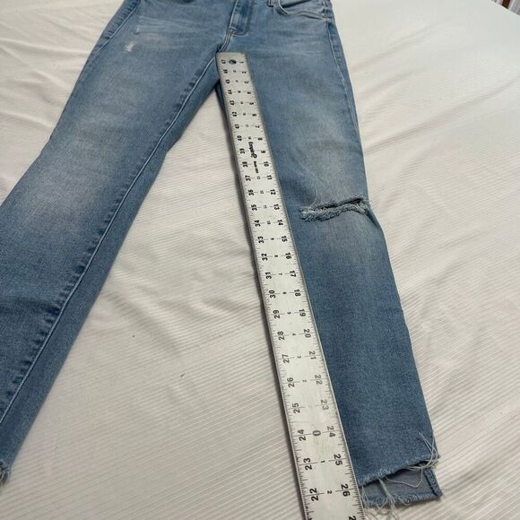 Mother The Looker Ankle Step Fray Denim Jeans Size 25 - Picture 4 of 11